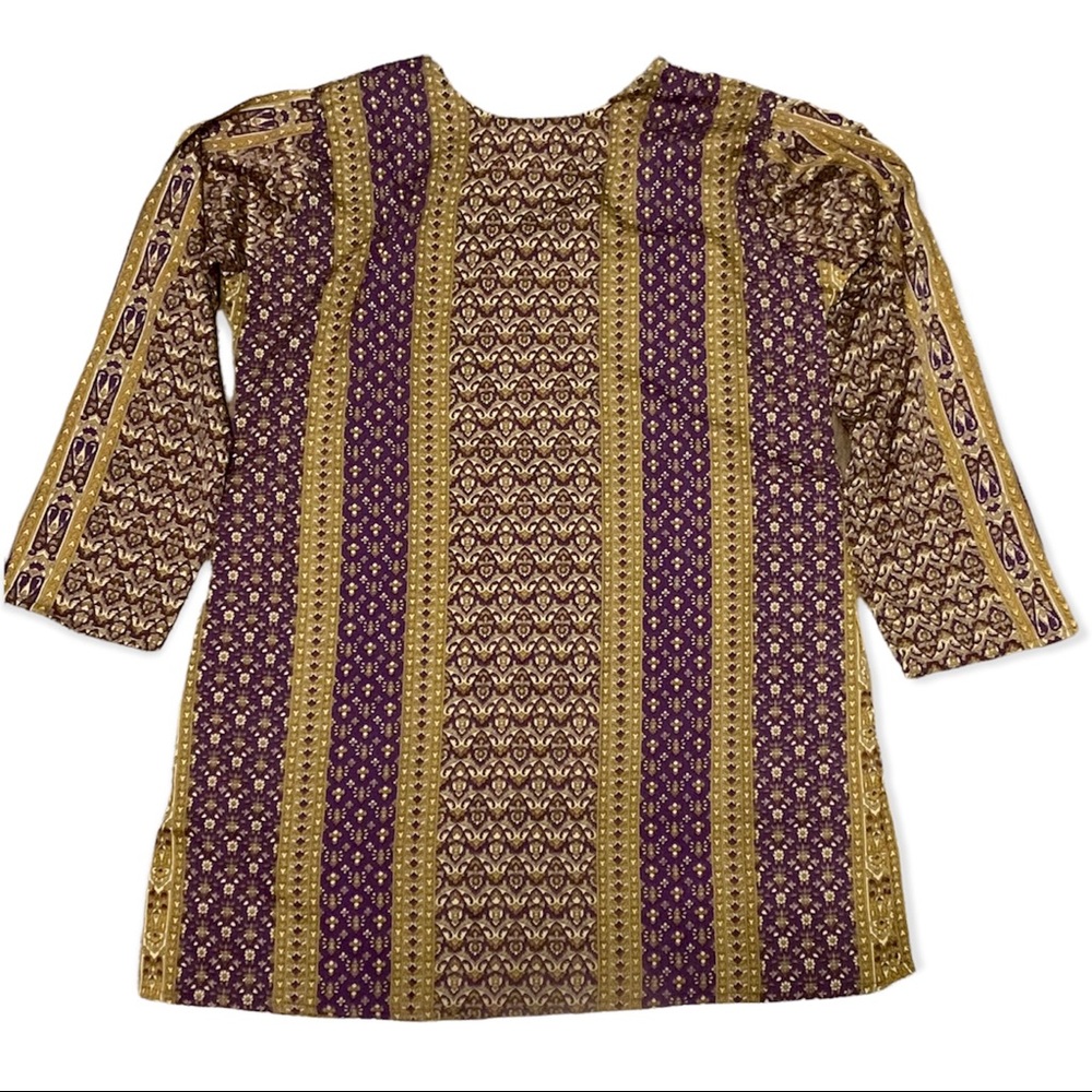 Women's Gold & Purple Kurti/Tunic - Picture 10 of 11